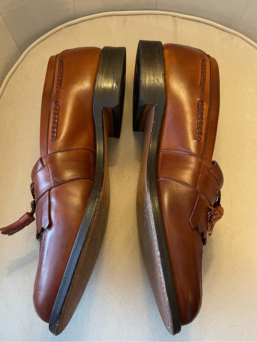 Allen Edmonds "Cody" Woven Tassel Loafers (Size 11.5 D in Chili) - Picture 2 of 8